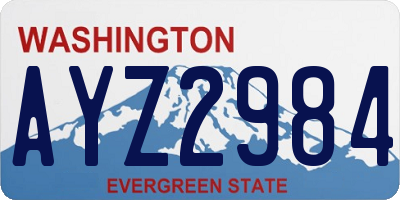 WA license plate AYZ2984