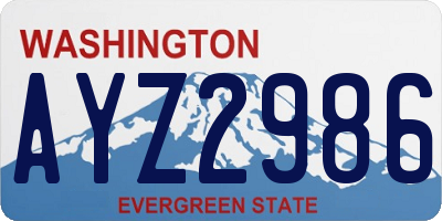 WA license plate AYZ2986