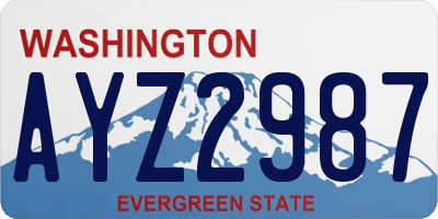 WA license plate AYZ2987