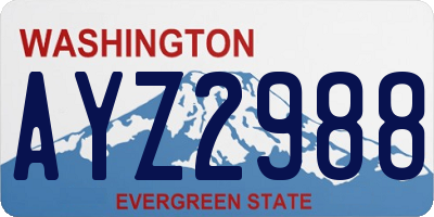 WA license plate AYZ2988