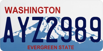 WA license plate AYZ2989