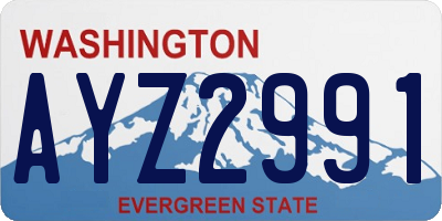 WA license plate AYZ2991