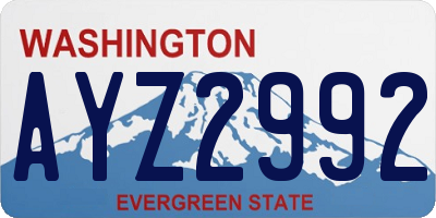 WA license plate AYZ2992