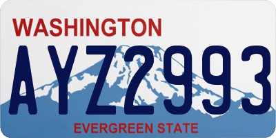 WA license plate AYZ2993