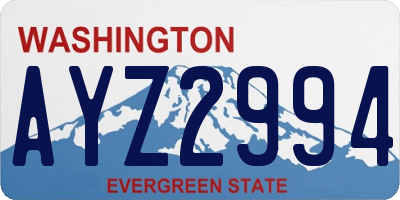 WA license plate AYZ2994