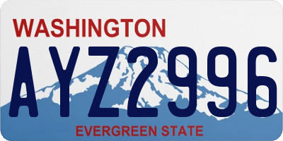 WA license plate AYZ2996