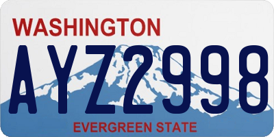 WA license plate AYZ2998