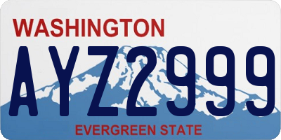 WA license plate AYZ2999