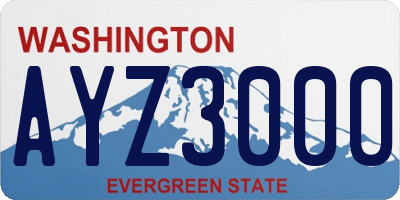 WA license plate AYZ3000