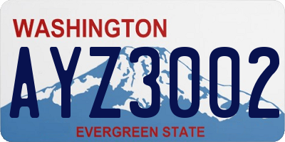 WA license plate AYZ3002