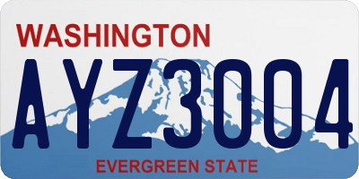 WA license plate AYZ3004