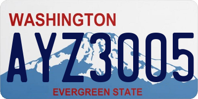 WA license plate AYZ3005