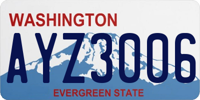 WA license plate AYZ3006