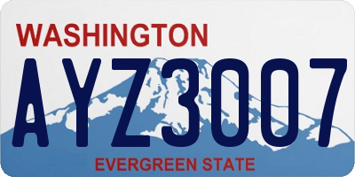 WA license plate AYZ3007