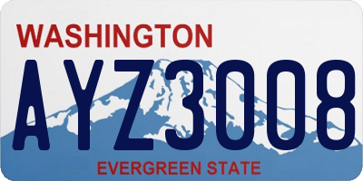 WA license plate AYZ3008