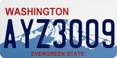 WA license plate AYZ3009