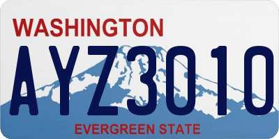 WA license plate AYZ3010