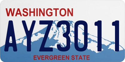 WA license plate AYZ3011