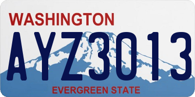 WA license plate AYZ3013