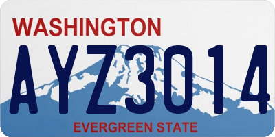 WA license plate AYZ3014