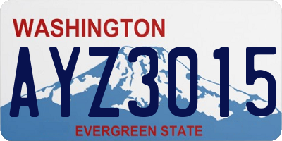 WA license plate AYZ3015