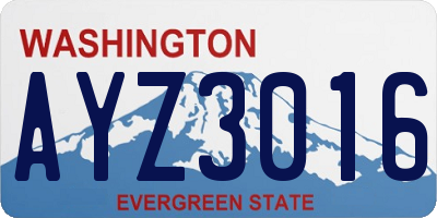 WA license plate AYZ3016