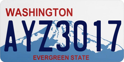 WA license plate AYZ3017