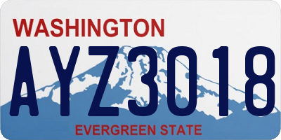 WA license plate AYZ3018