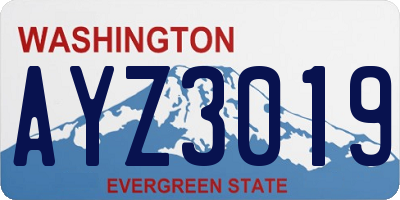 WA license plate AYZ3019