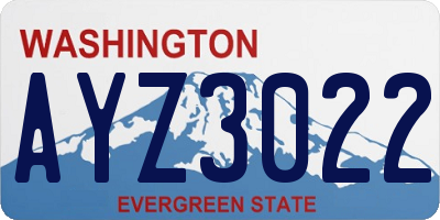 WA license plate AYZ3022