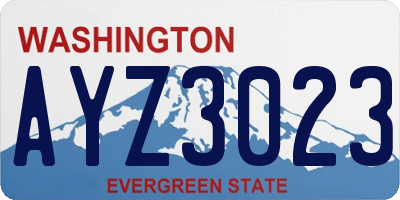 WA license plate AYZ3023