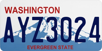 WA license plate AYZ3024