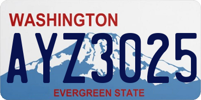 WA license plate AYZ3025