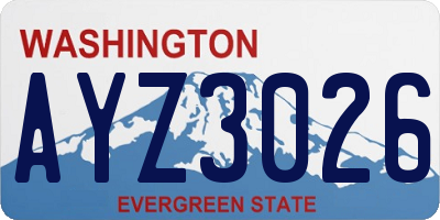 WA license plate AYZ3026