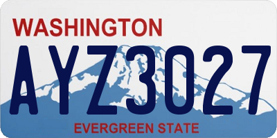 WA license plate AYZ3027