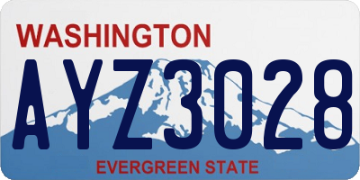 WA license plate AYZ3028