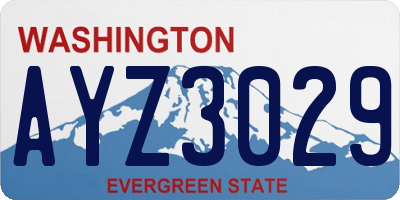 WA license plate AYZ3029