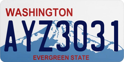 WA license plate AYZ3031