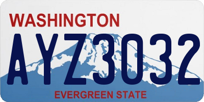 WA license plate AYZ3032