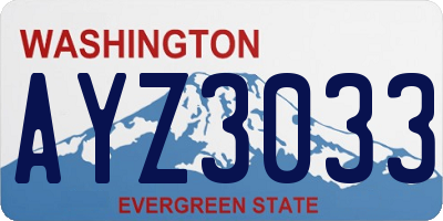 WA license plate AYZ3033