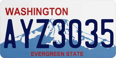 WA license plate AYZ3035