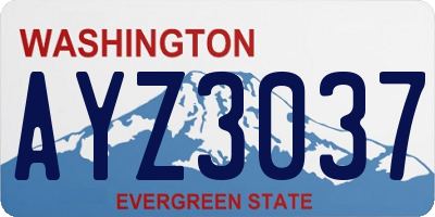 WA license plate AYZ3037