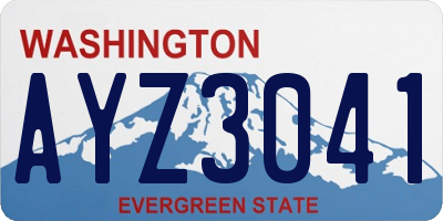 WA license plate AYZ3041