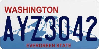 WA license plate AYZ3042