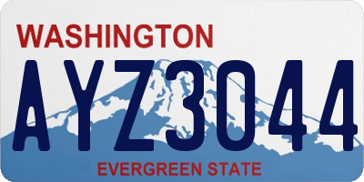 WA license plate AYZ3044