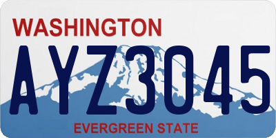 WA license plate AYZ3045