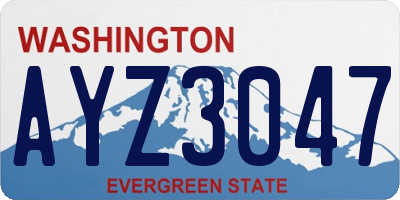 WA license plate AYZ3047