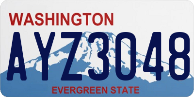 WA license plate AYZ3048