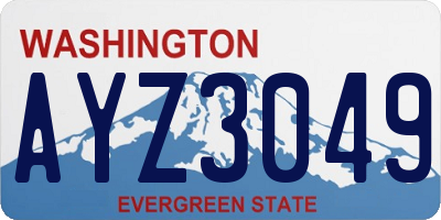 WA license plate AYZ3049