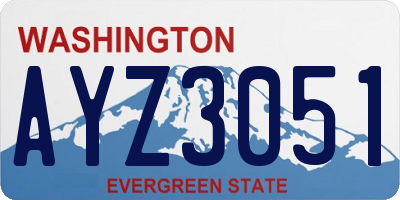 WA license plate AYZ3051